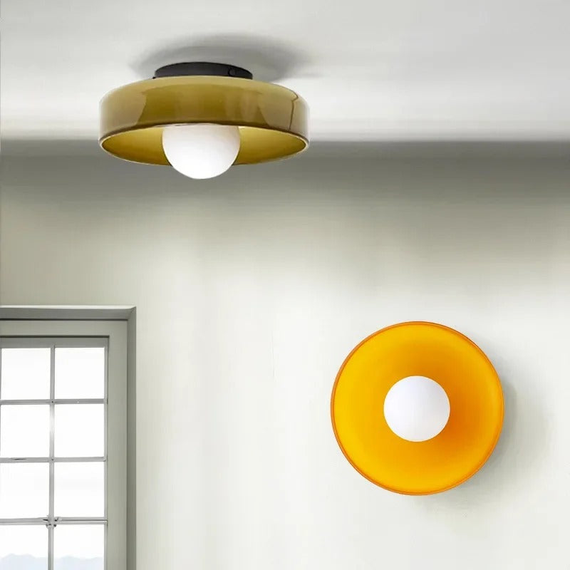 Surface Mounted Flush Mount Ceiling Light Glass Shade