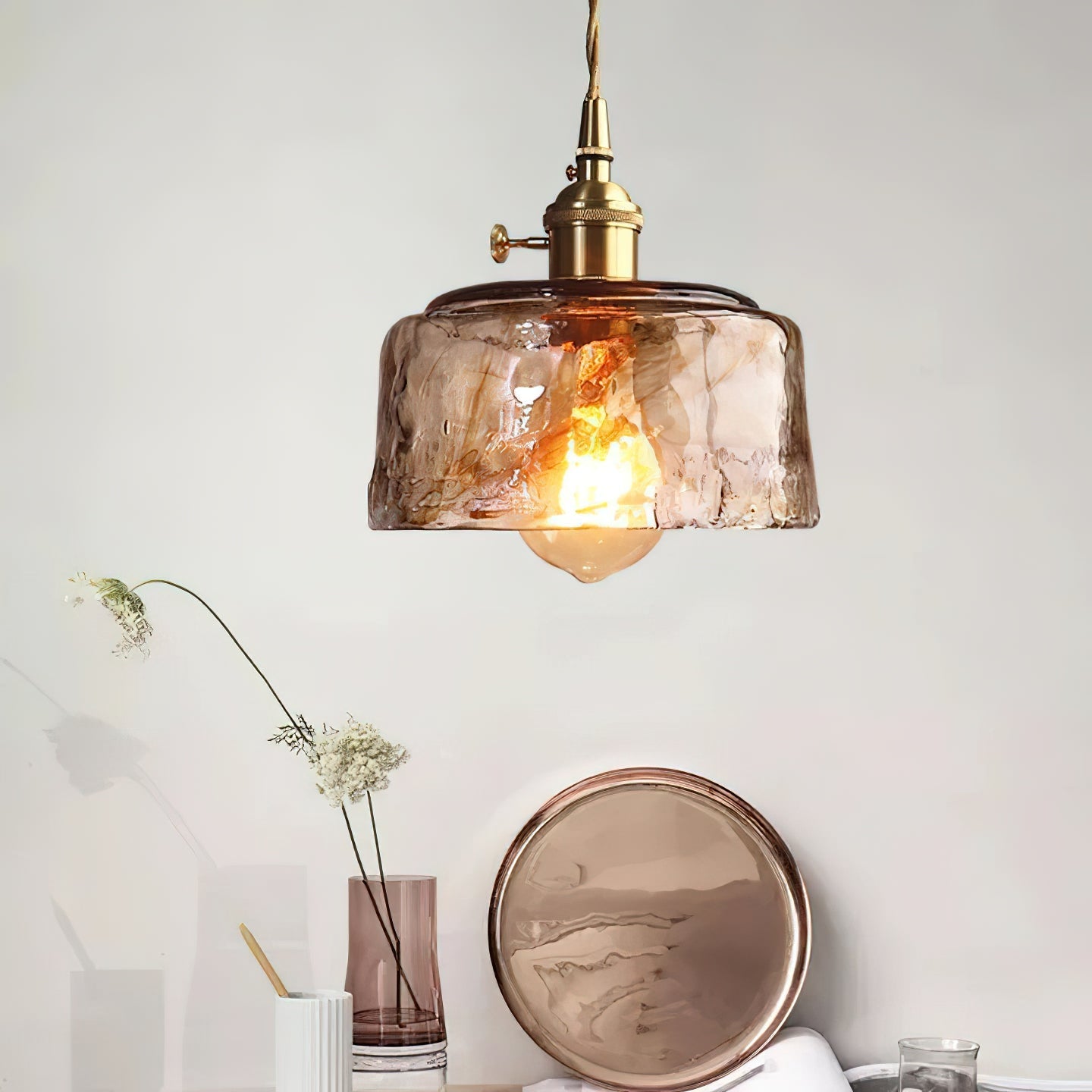 Textured Adjustable Pendant Ceiling Light