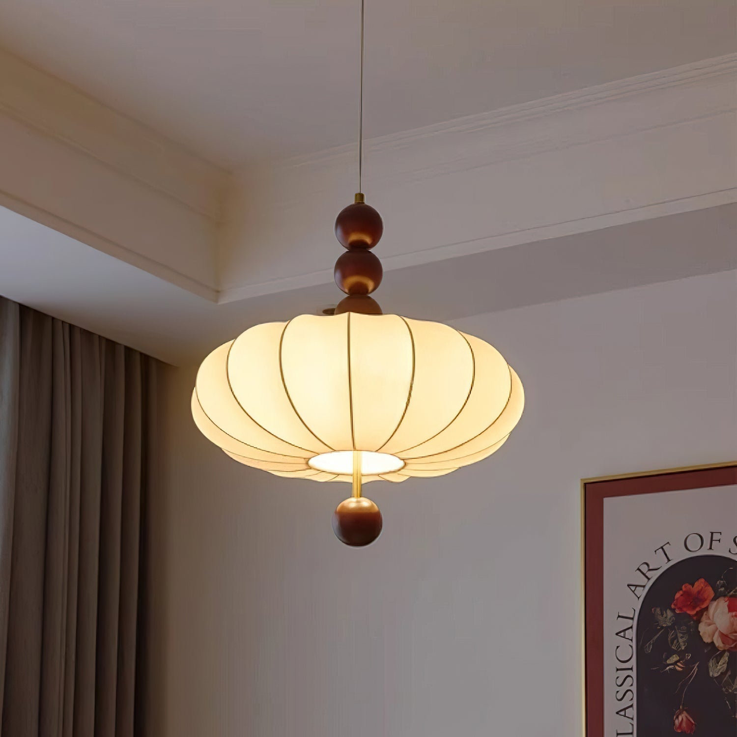 Beaded Round Pendant Ceiling Light