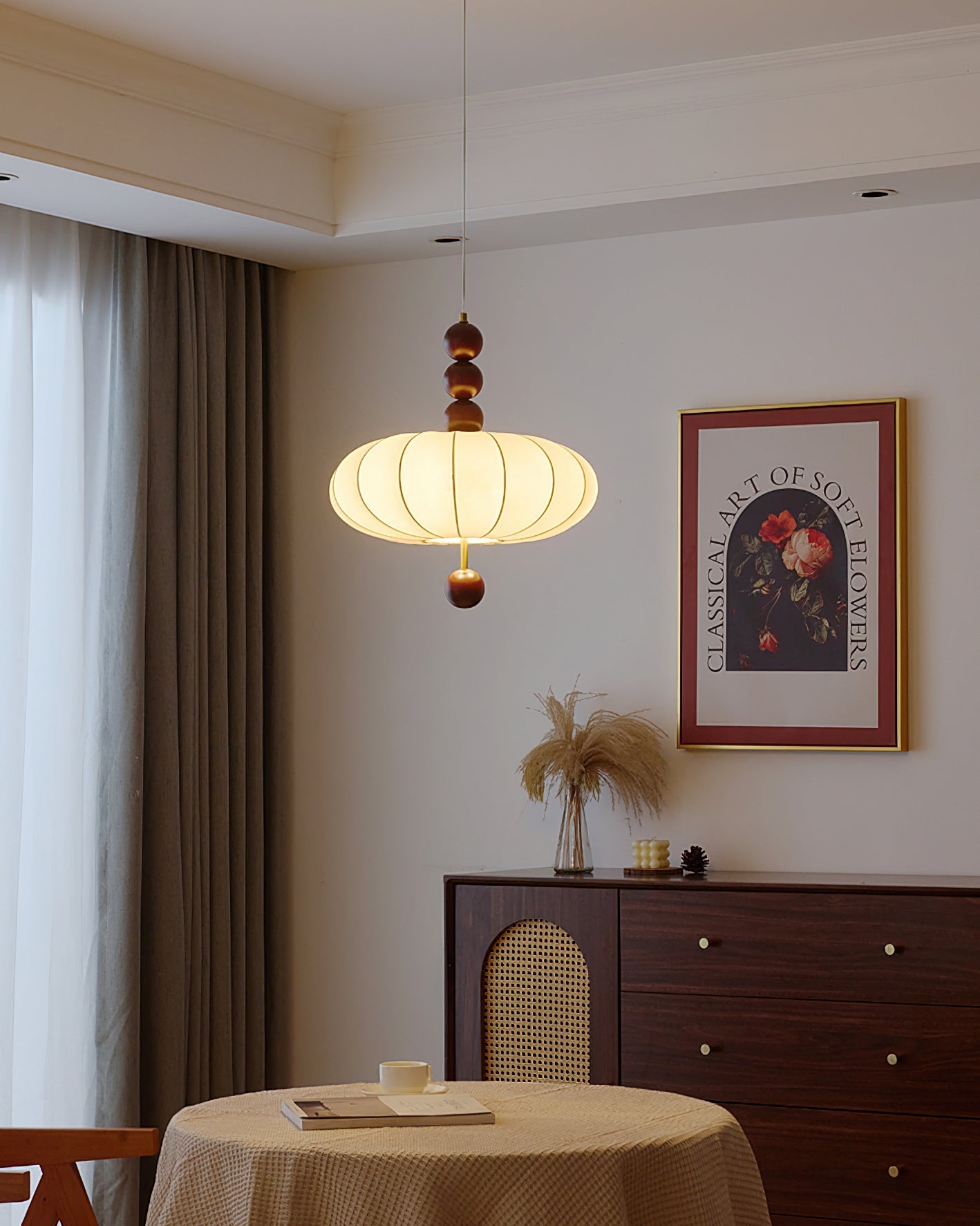 Beaded Round Pendant Ceiling Light