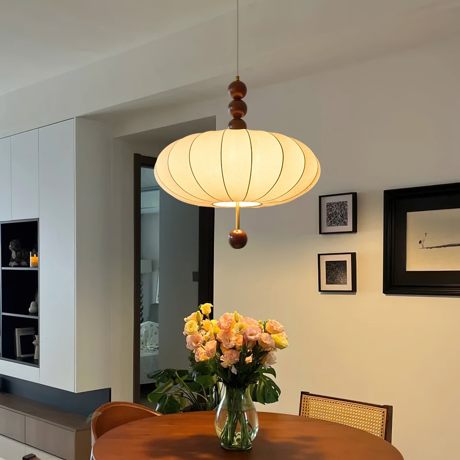 Beaded Round Pendant Ceiling Light