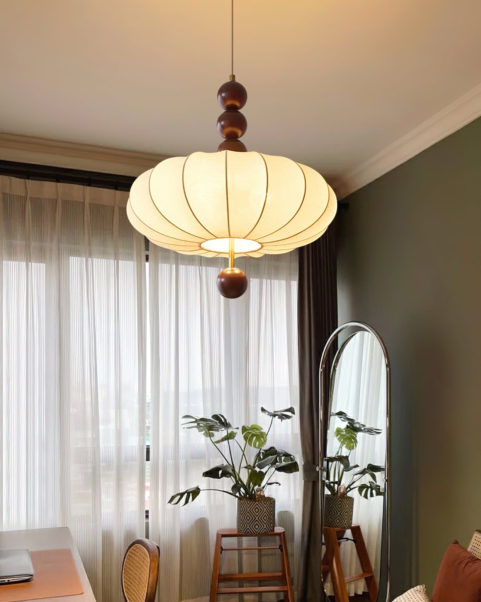 Beaded Round Pendant Ceiling Light