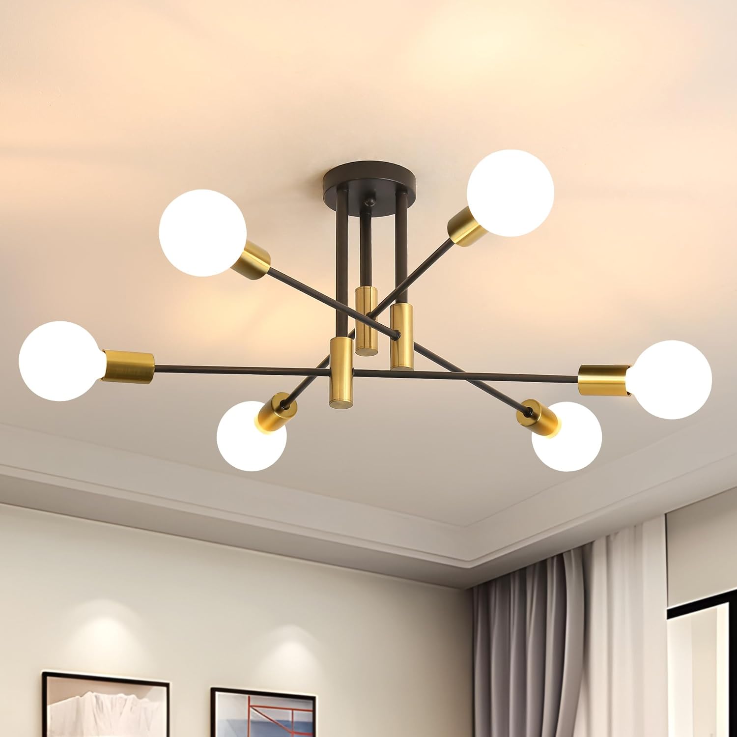 Multi Arm Flush Mount Ceiling Light