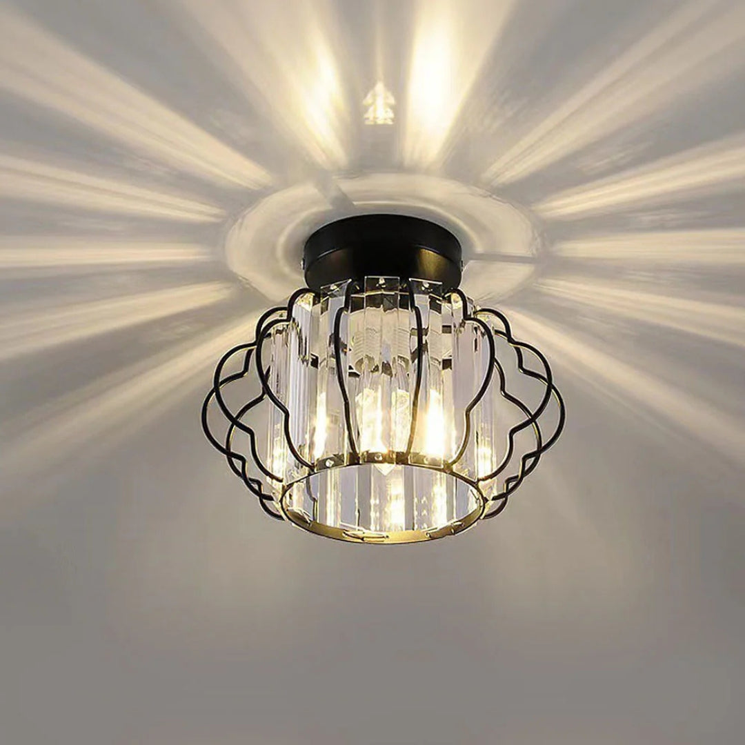 Flush Pendant Ceiling Light Crystal Detail