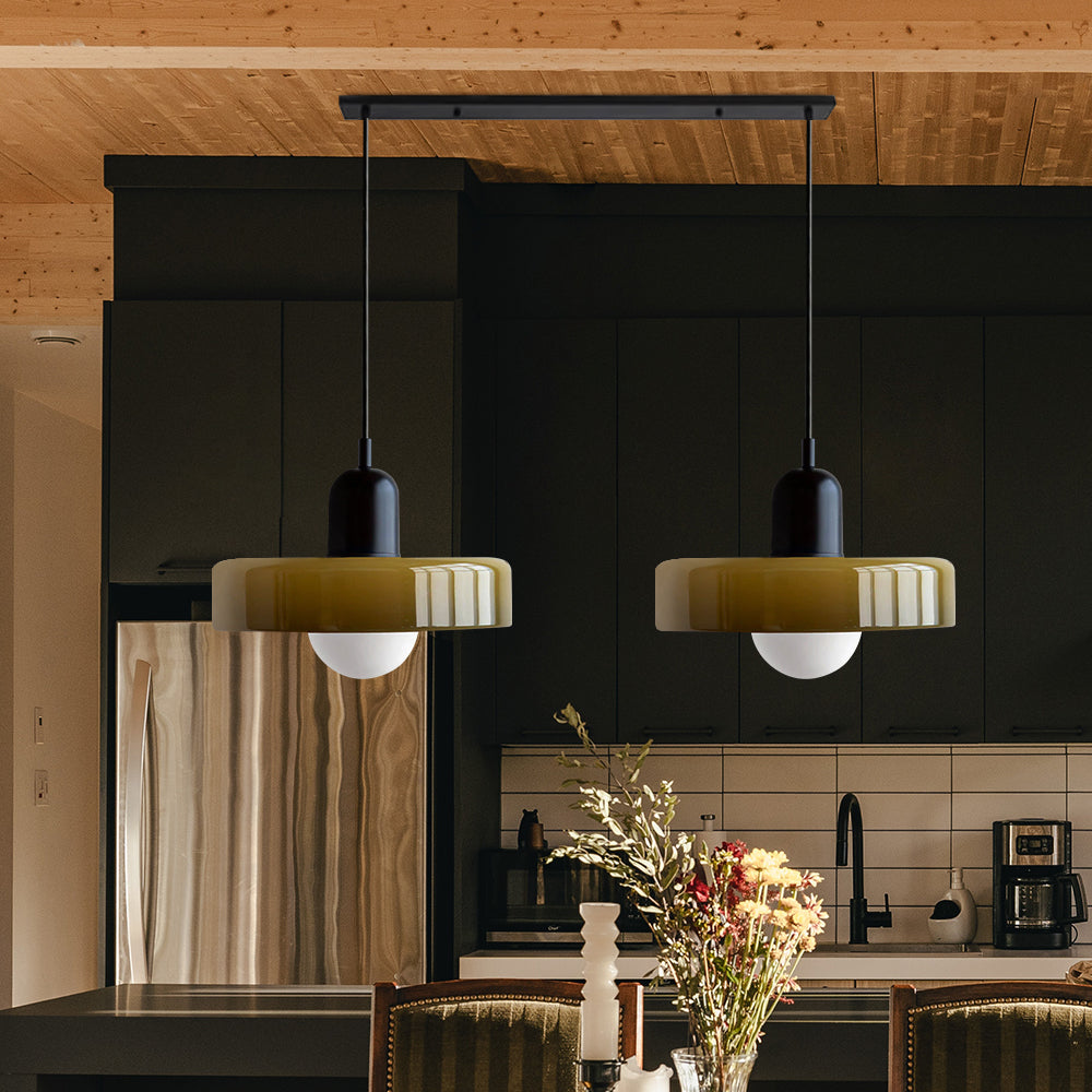 Twin Plate Shade Pendant Ceiling Lamp
