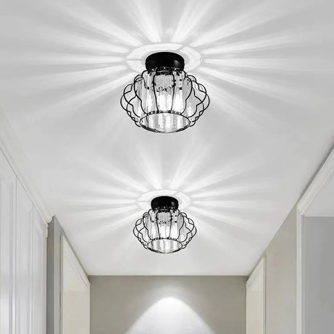 Flush Pendant Ceiling Light Crystal Detail