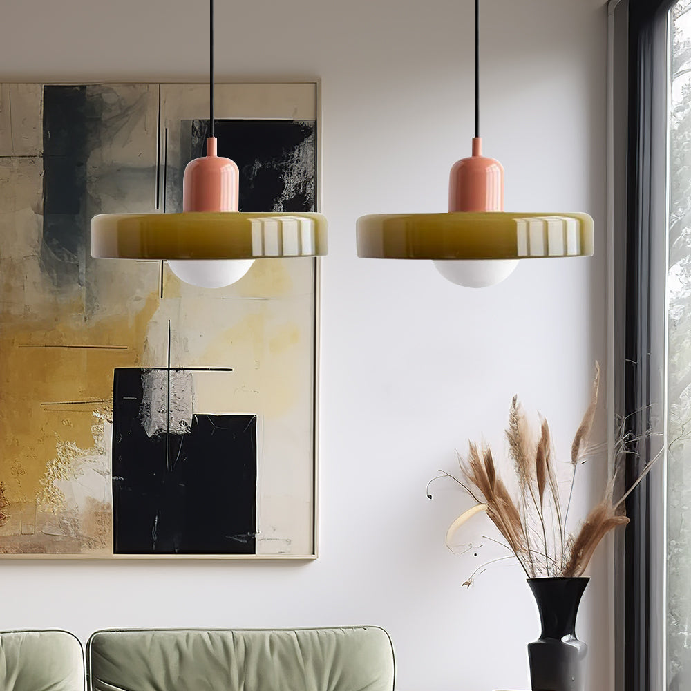 Twin Plate Shade Pendant Ceiling Lamp