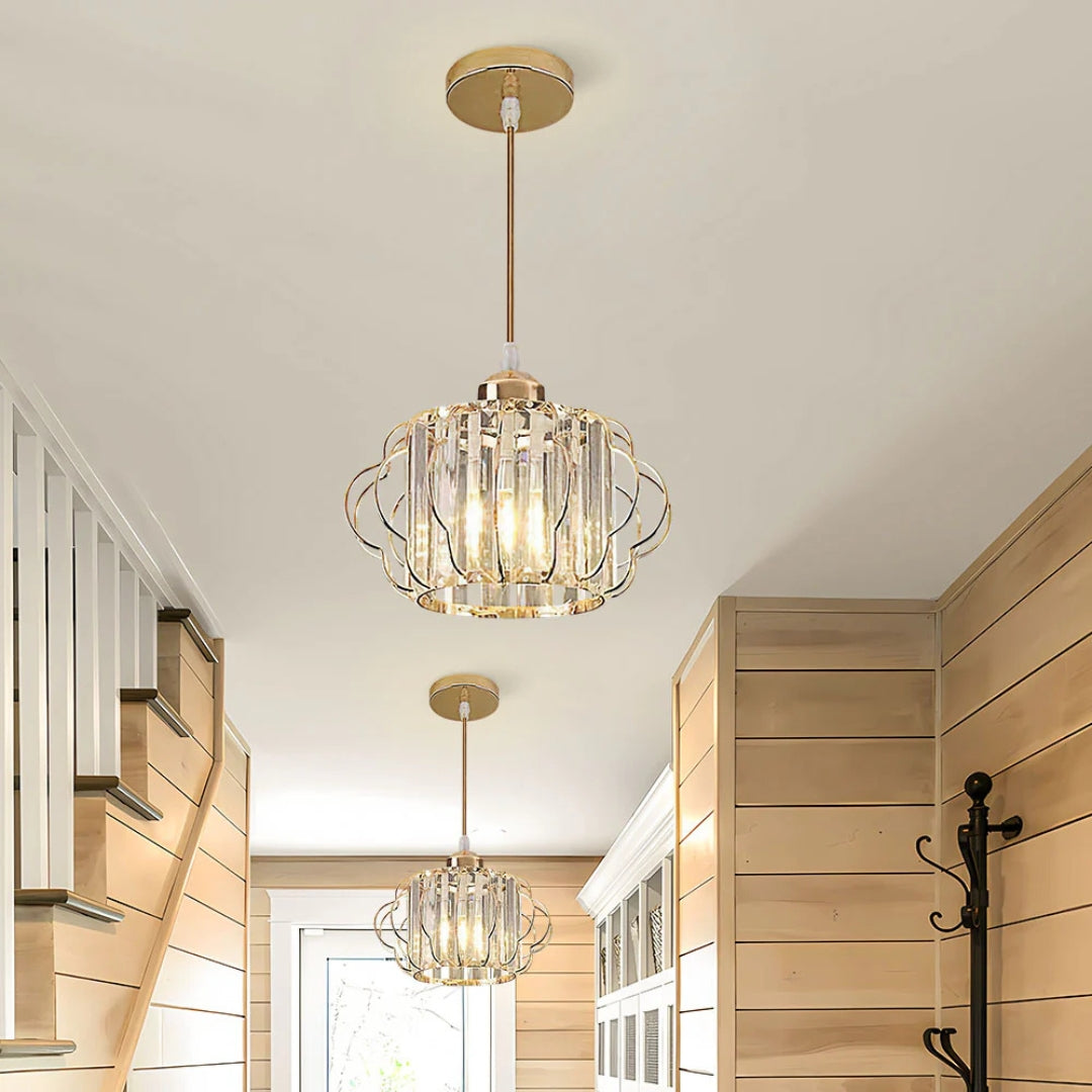 Flush Pendant Ceiling Light Crystal Detail