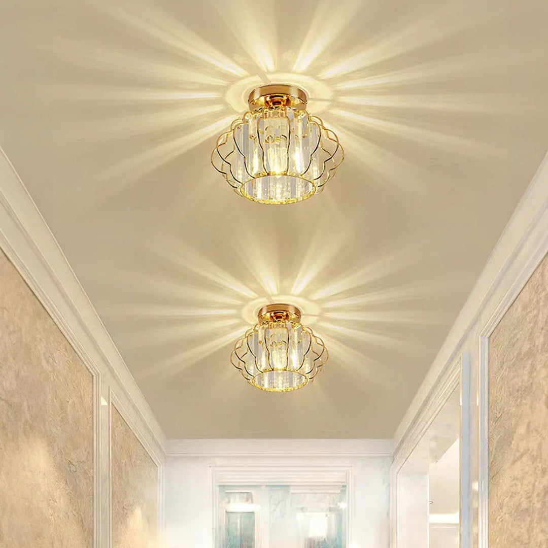 Flush Pendant Ceiling Light Crystal Detail
