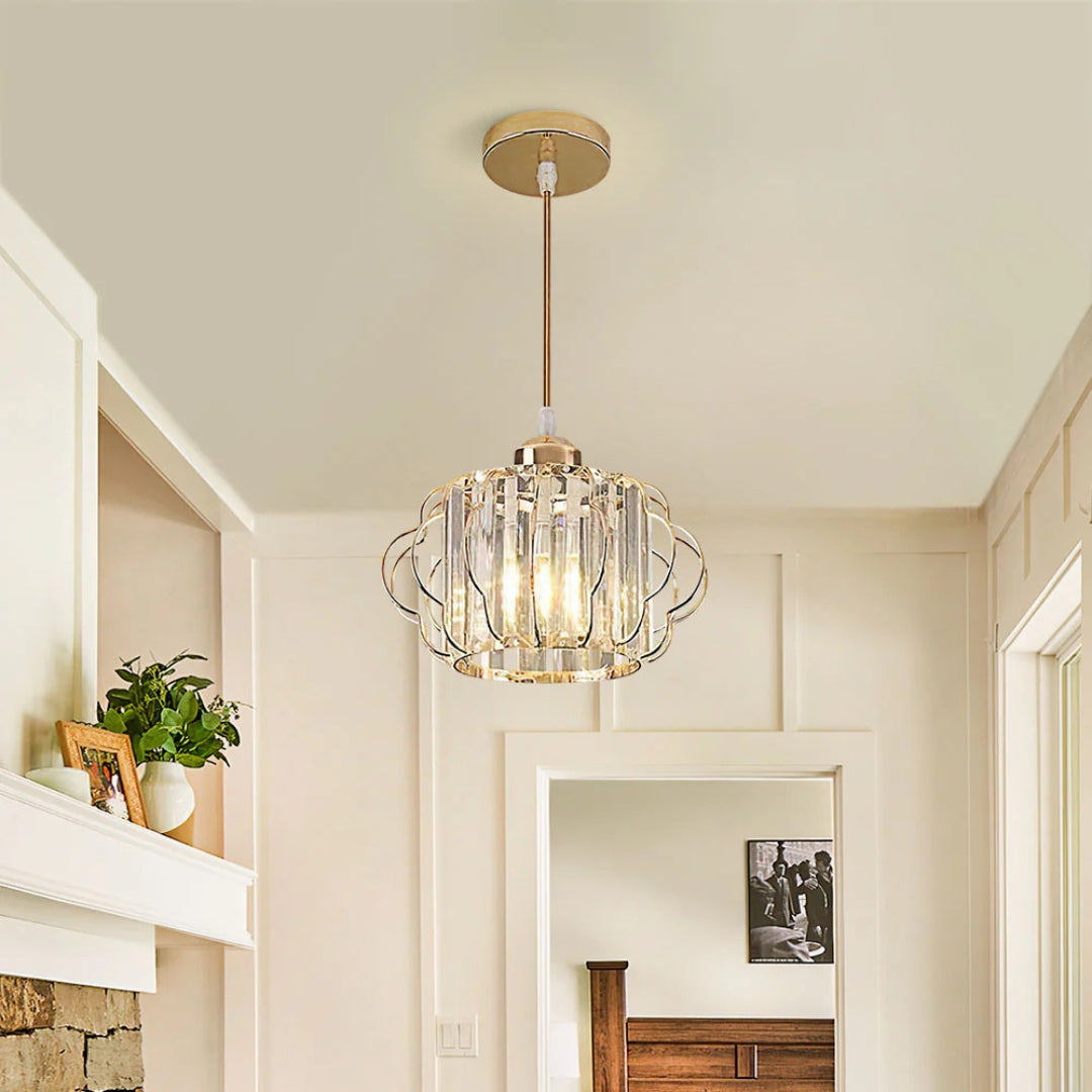 Flush Pendant Ceiling Light Crystal Detail