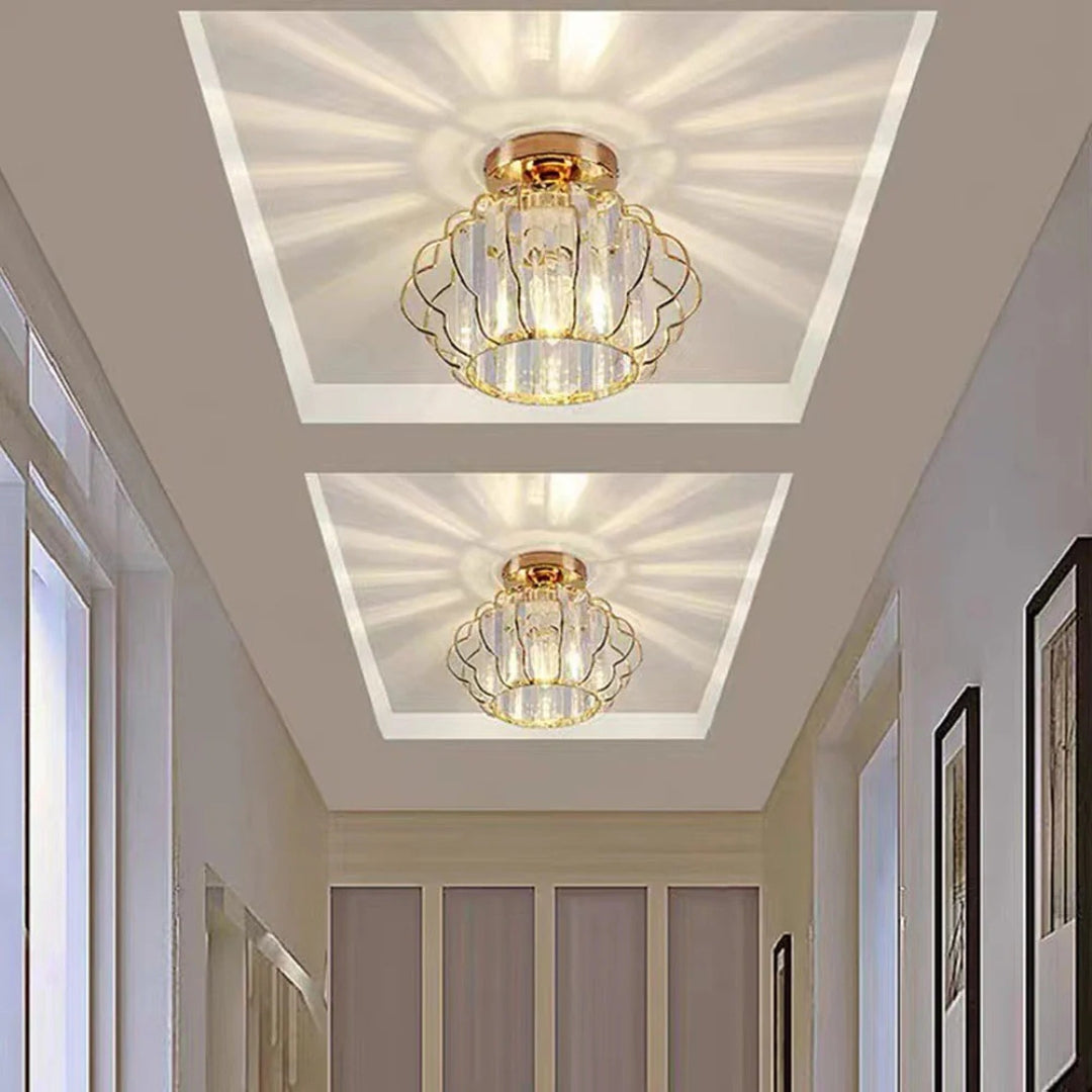 Flush Pendant Ceiling Light Crystal Detail