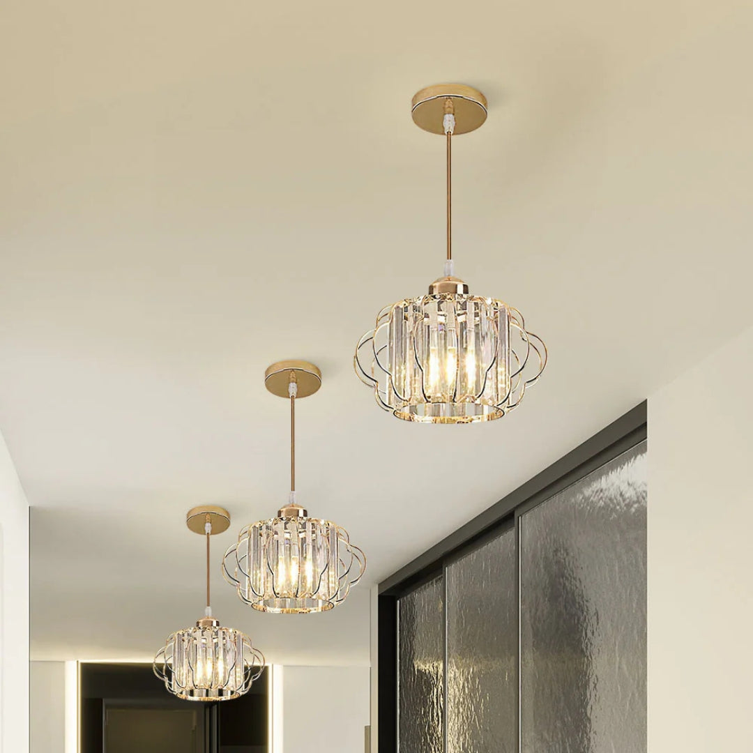 Flush Pendant Ceiling Light Crystal Detail
