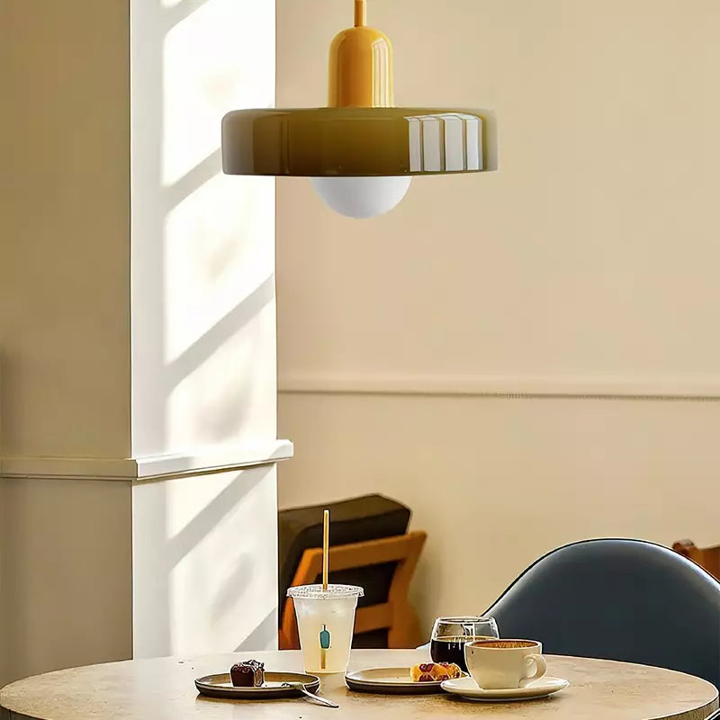 Linear Pendant Ceiling Light Glass Shade