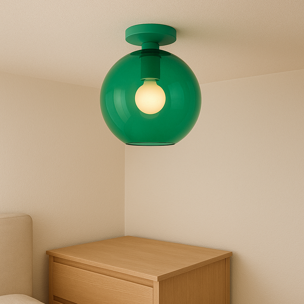 Vibrant Glass Orb Ceiling Light Fixture