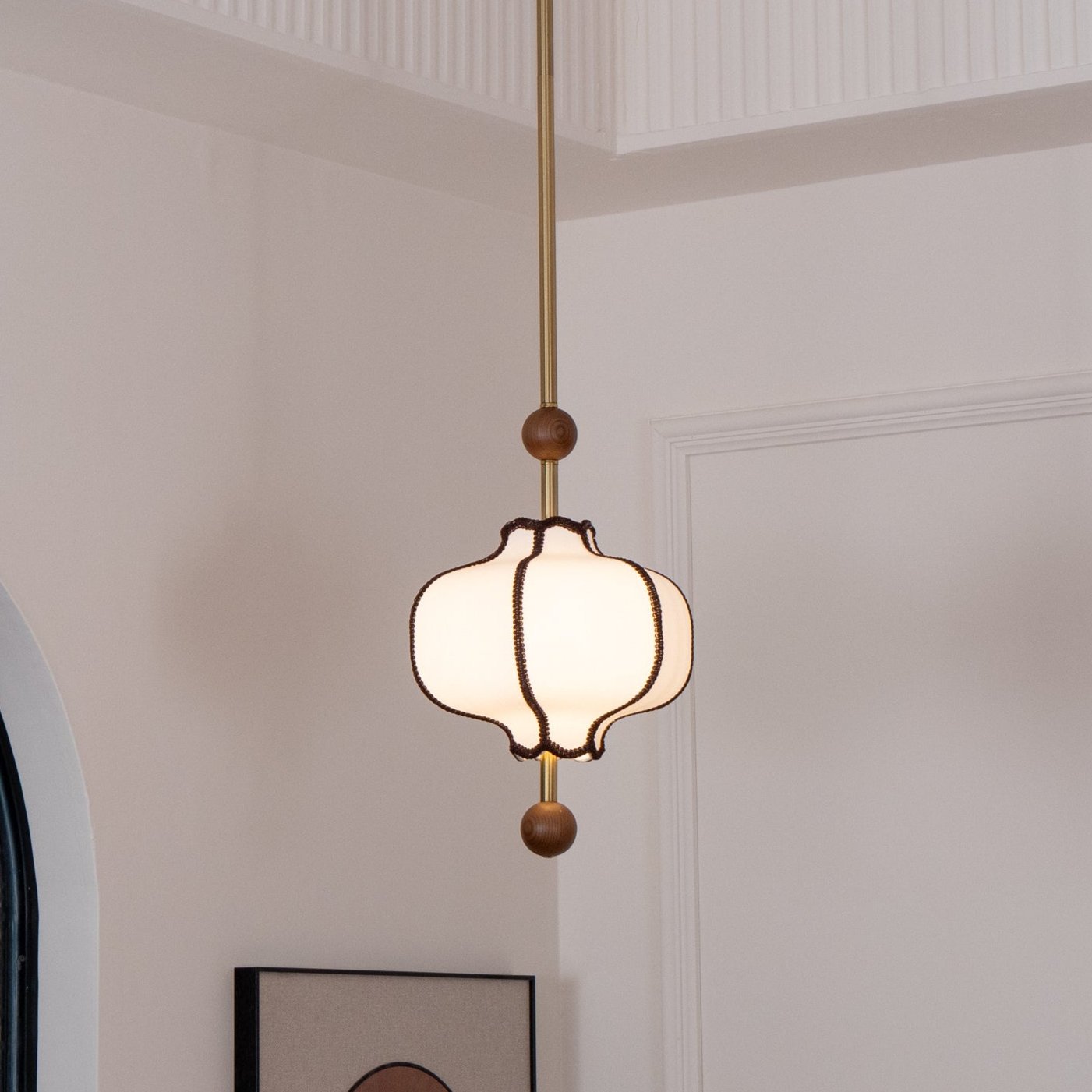 Lantern Shape Glass Pendant Ceiling Light