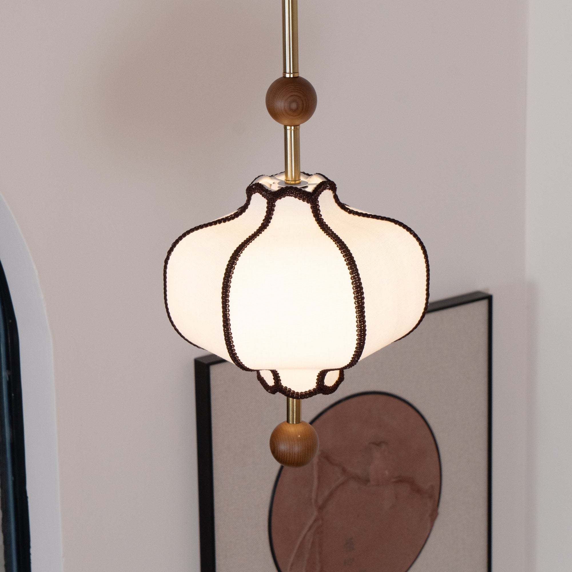 Lantern Shape Glass Pendant Ceiling Light
