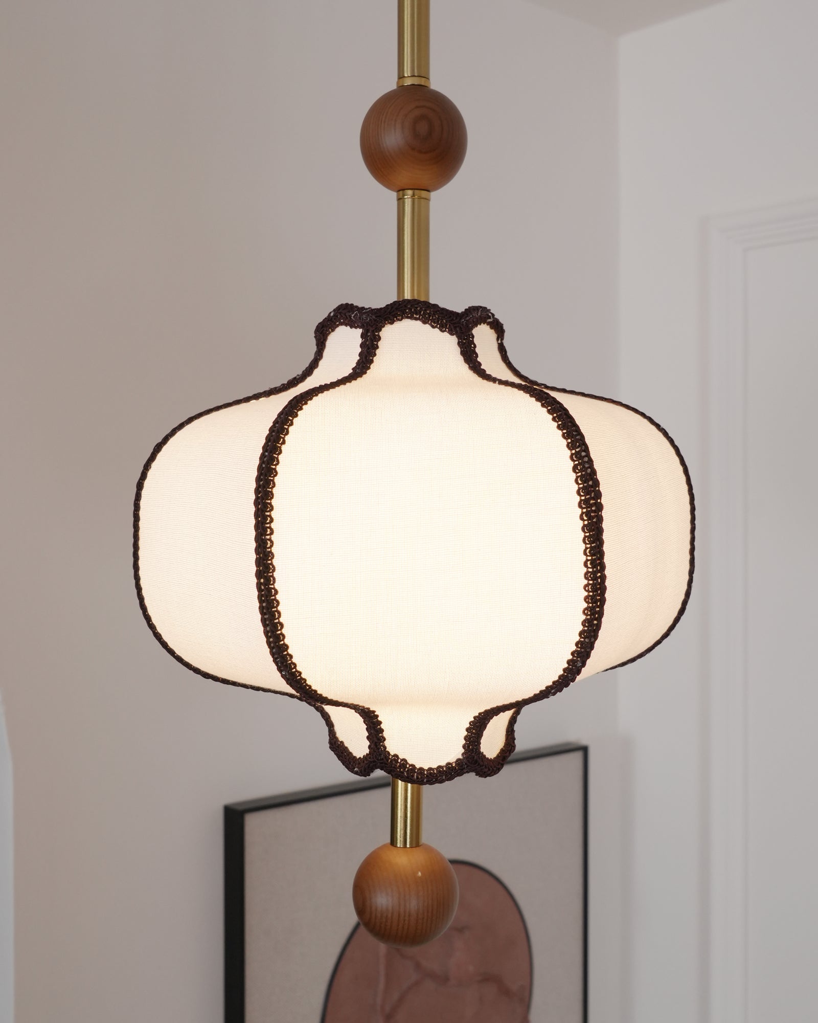 Lantern Shape Glass Pendant Ceiling Light