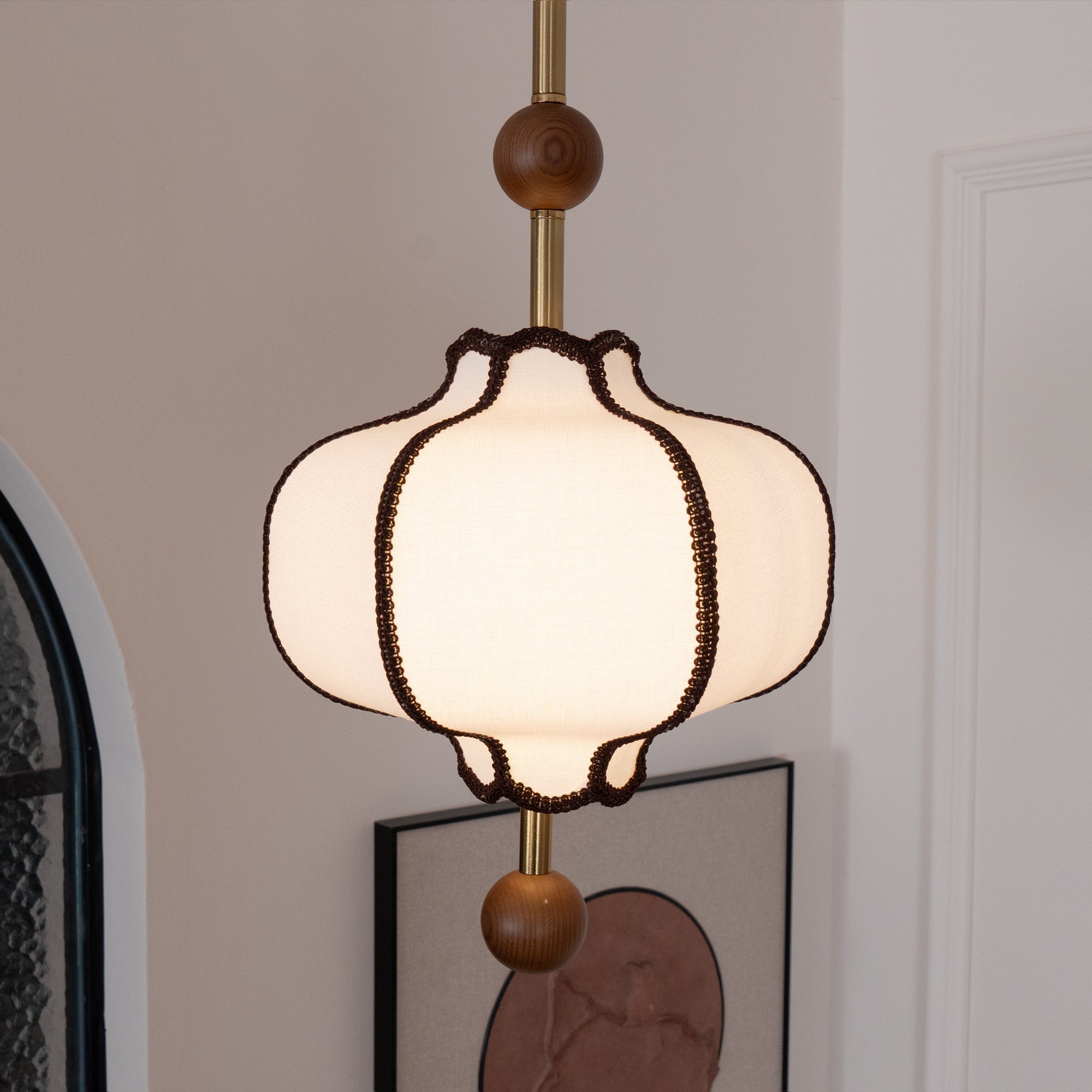 Lantern Shape Glass Pendant Ceiling Light