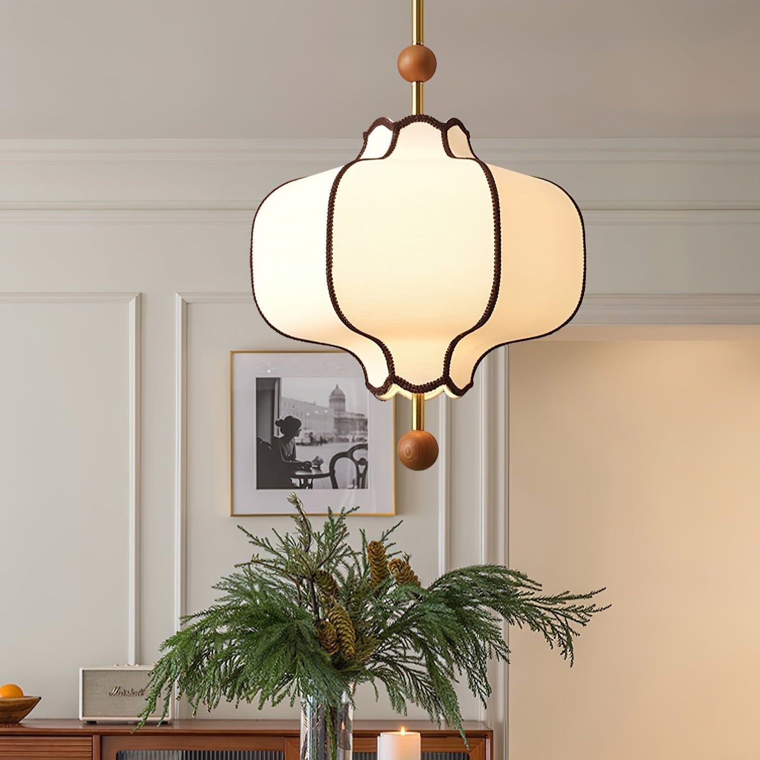 Lantern Shape Glass Pendant Ceiling Light