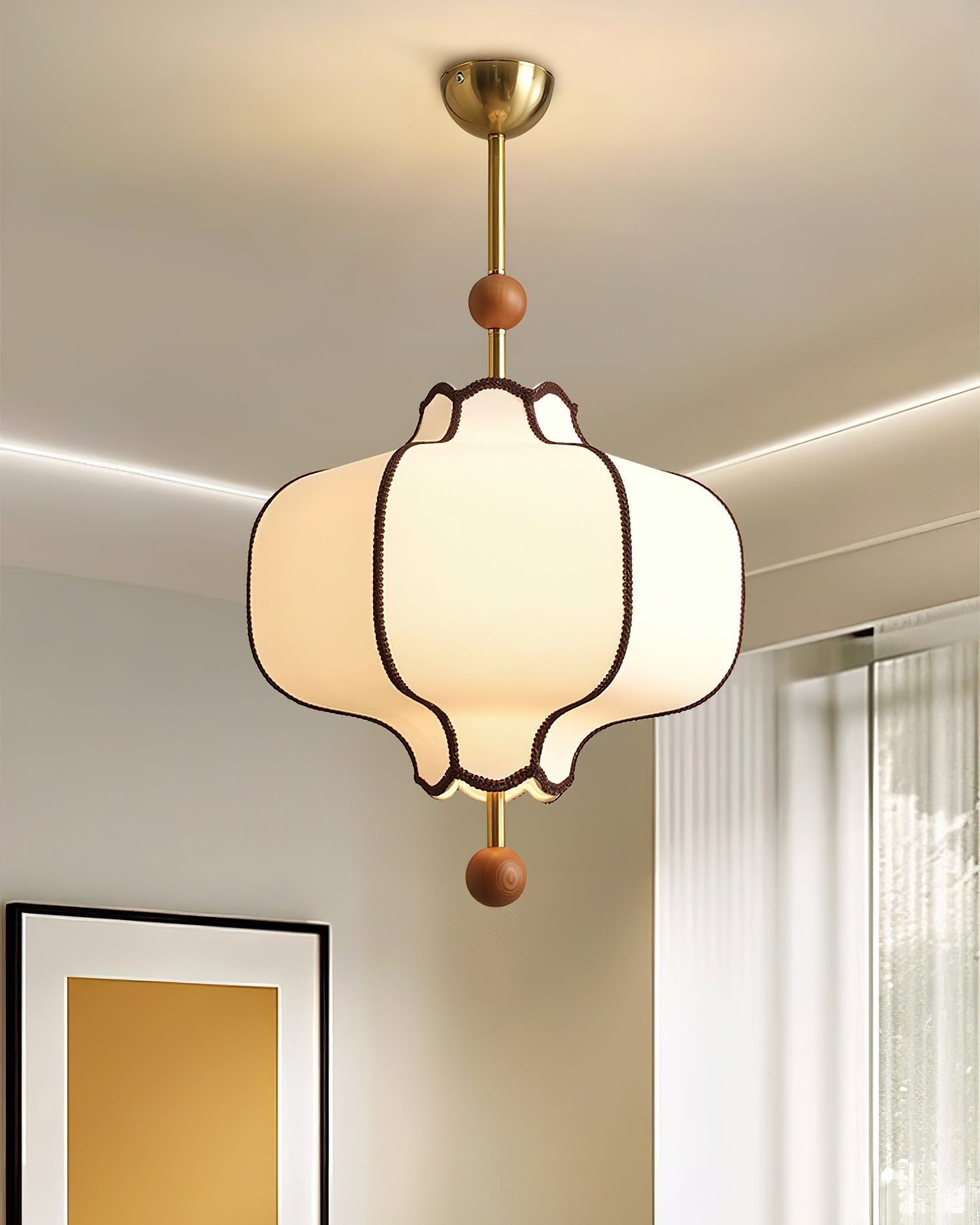 Lantern Shape Glass Pendant Ceiling Light