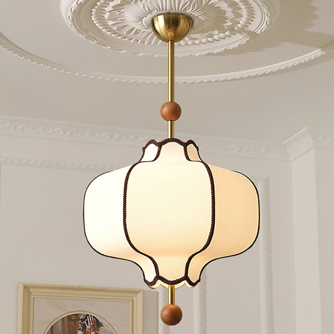 Lantern Shape Glass Pendant Ceiling Light