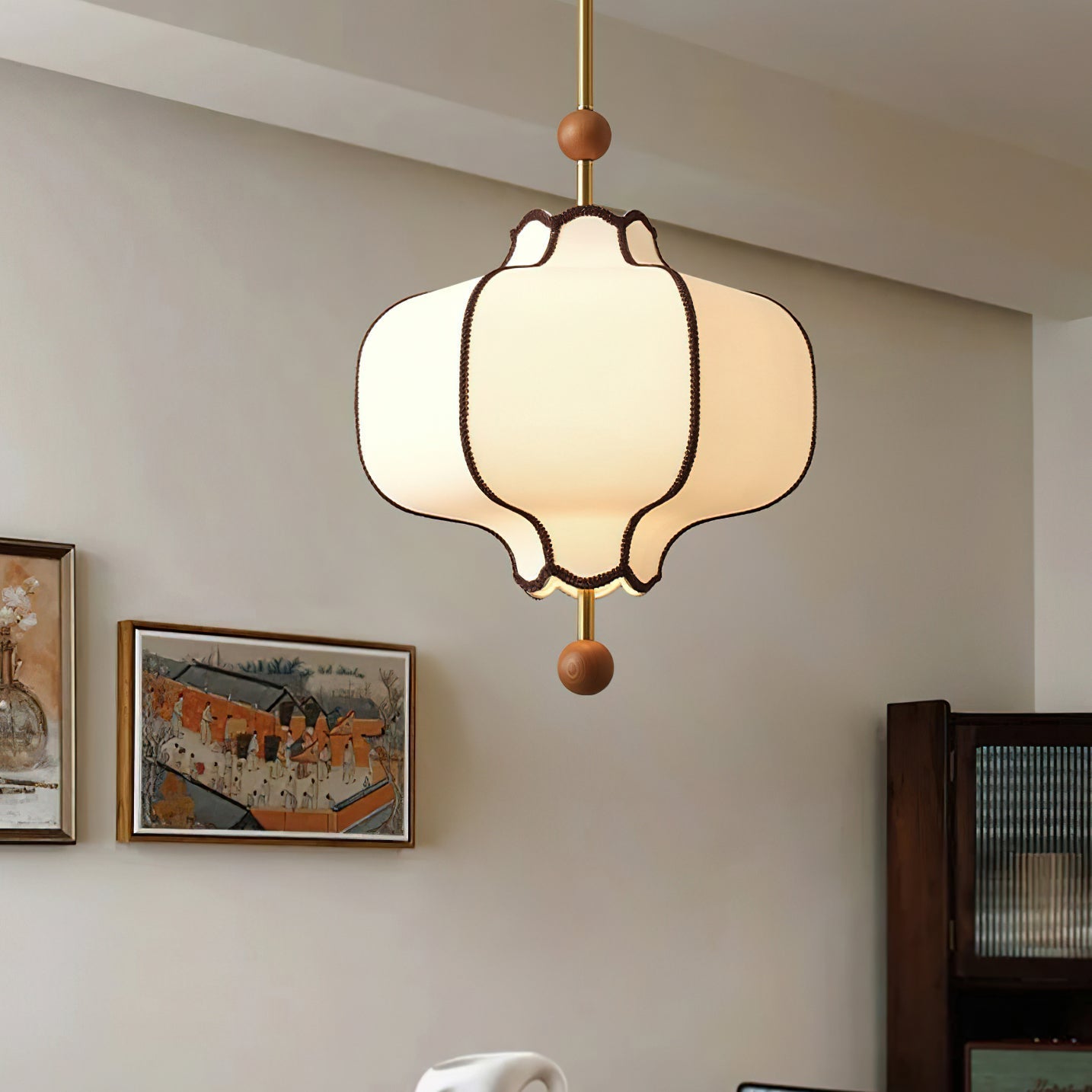 Lantern Shape Glass Pendant Ceiling Light
