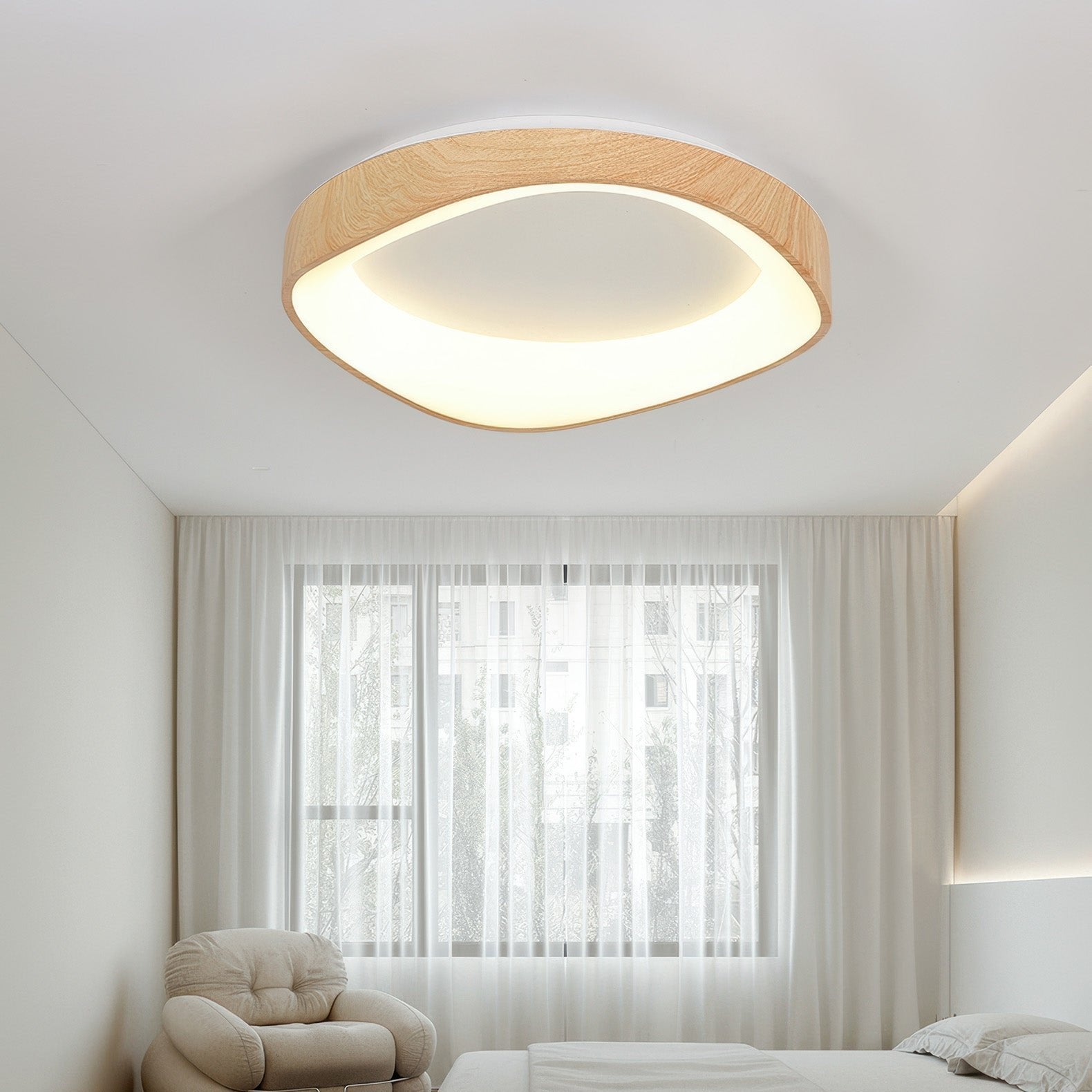 Curved Square Flush Mount Ceiling Lamp