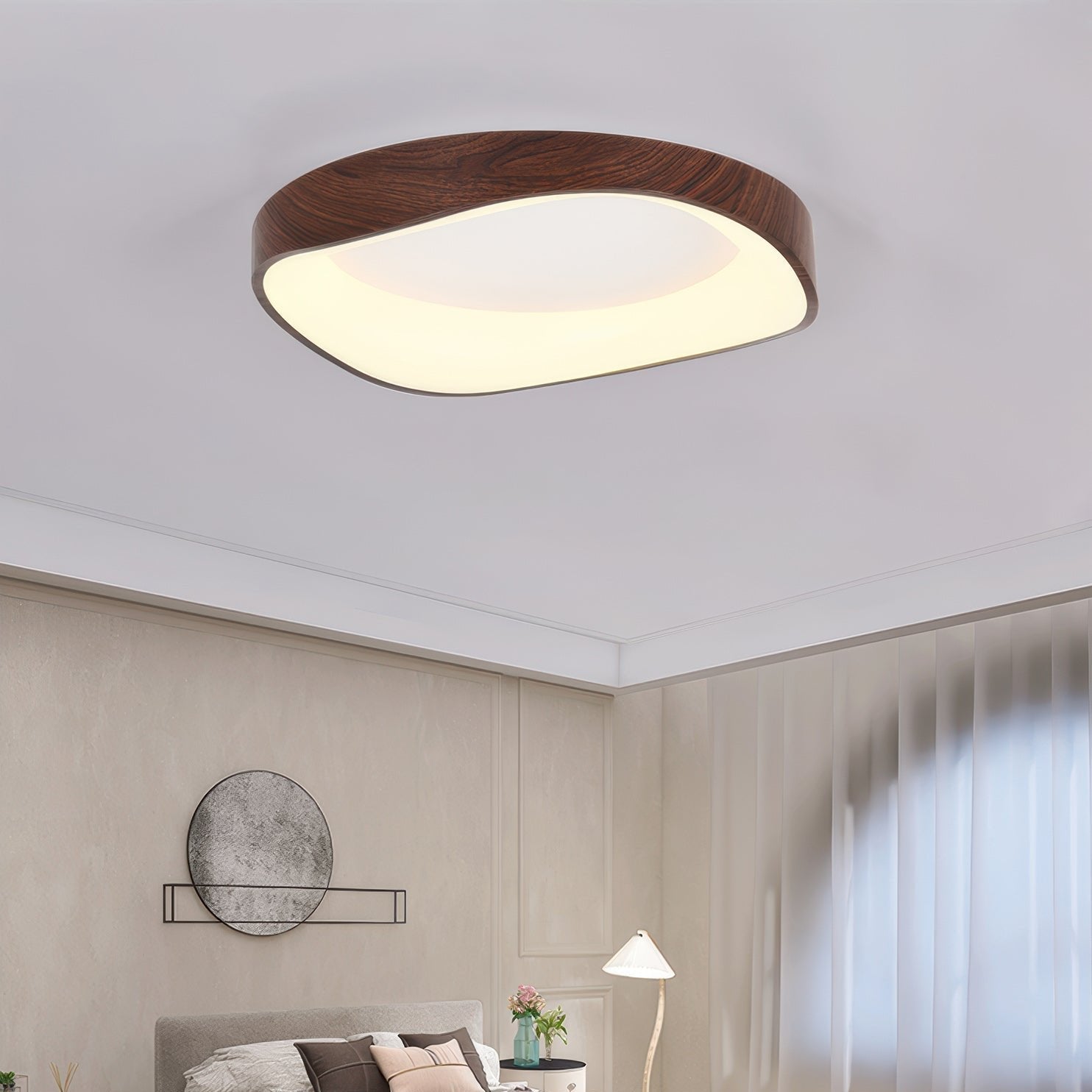 Curved Square Flush Mount Ceiling Lamp
