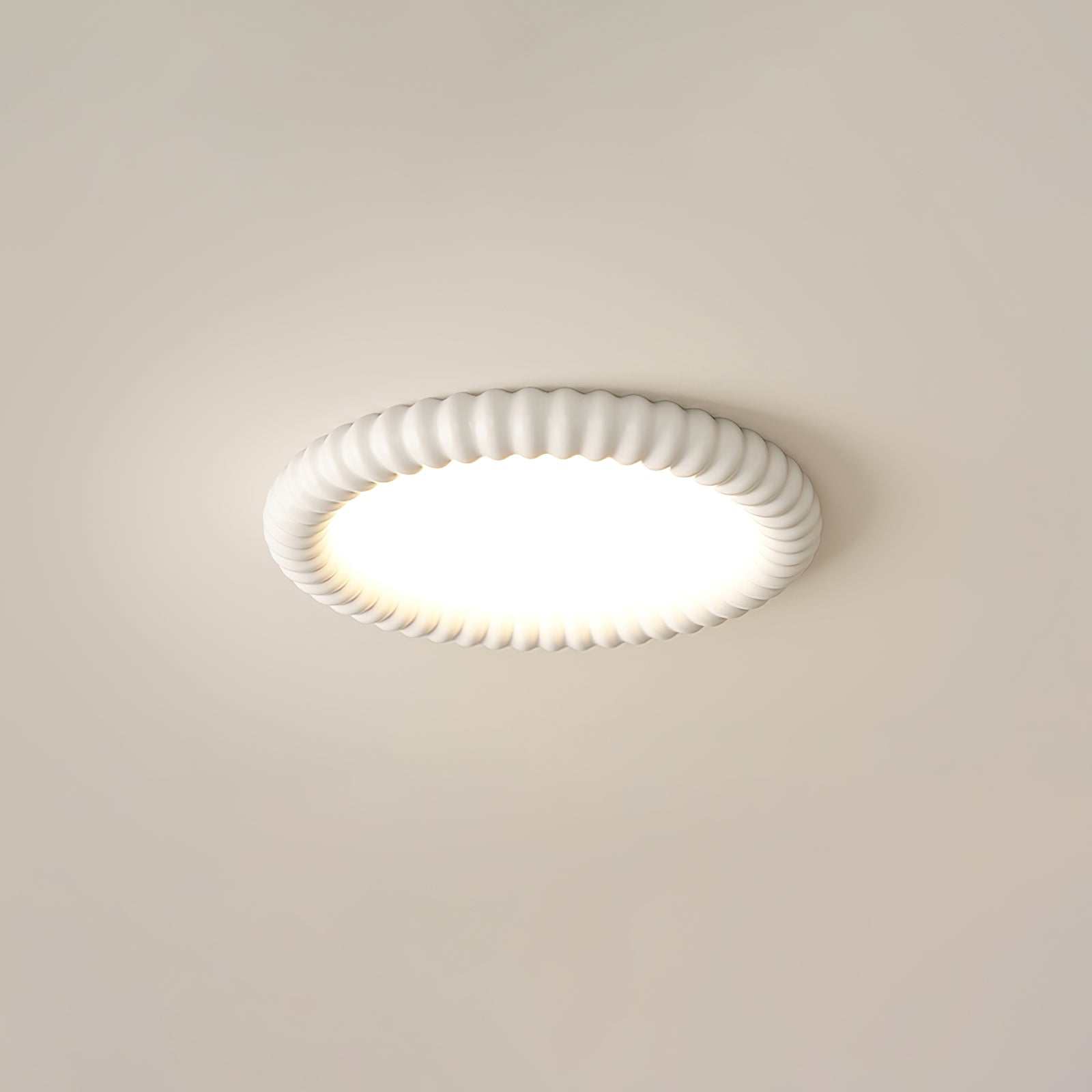 Ridged Ring Flush Mount Ceiling Lamp