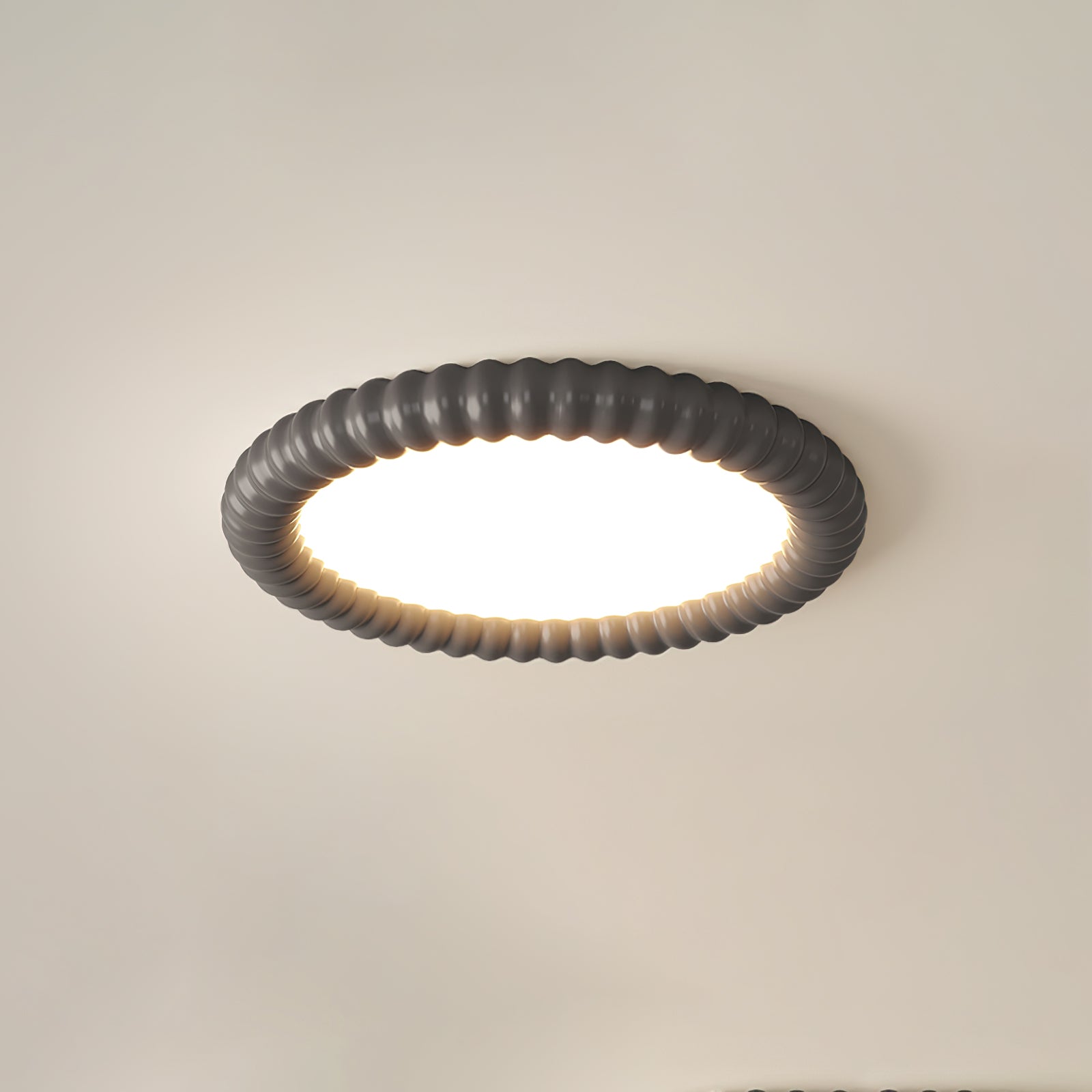 Ridged Ring Flush Mount Ceiling Lamp