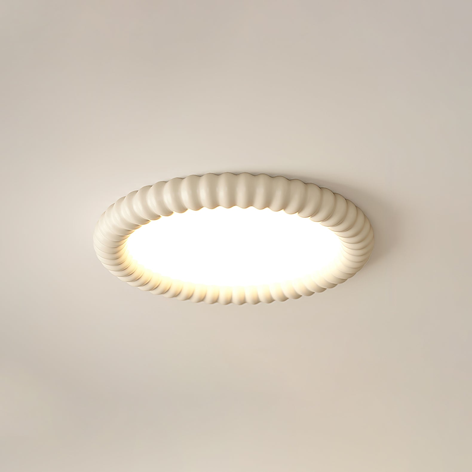 Ridged Ring Flush Mount Ceiling Lamp