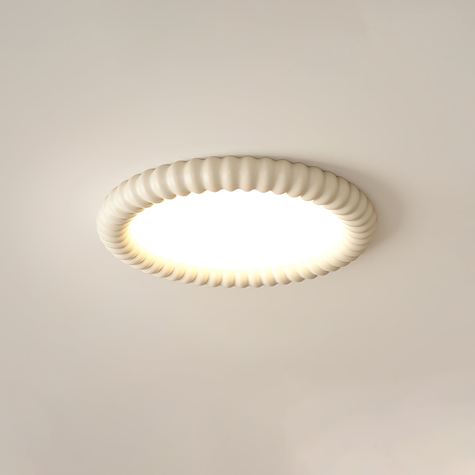 Ridged Ring Flush Mount Ceiling Lamp