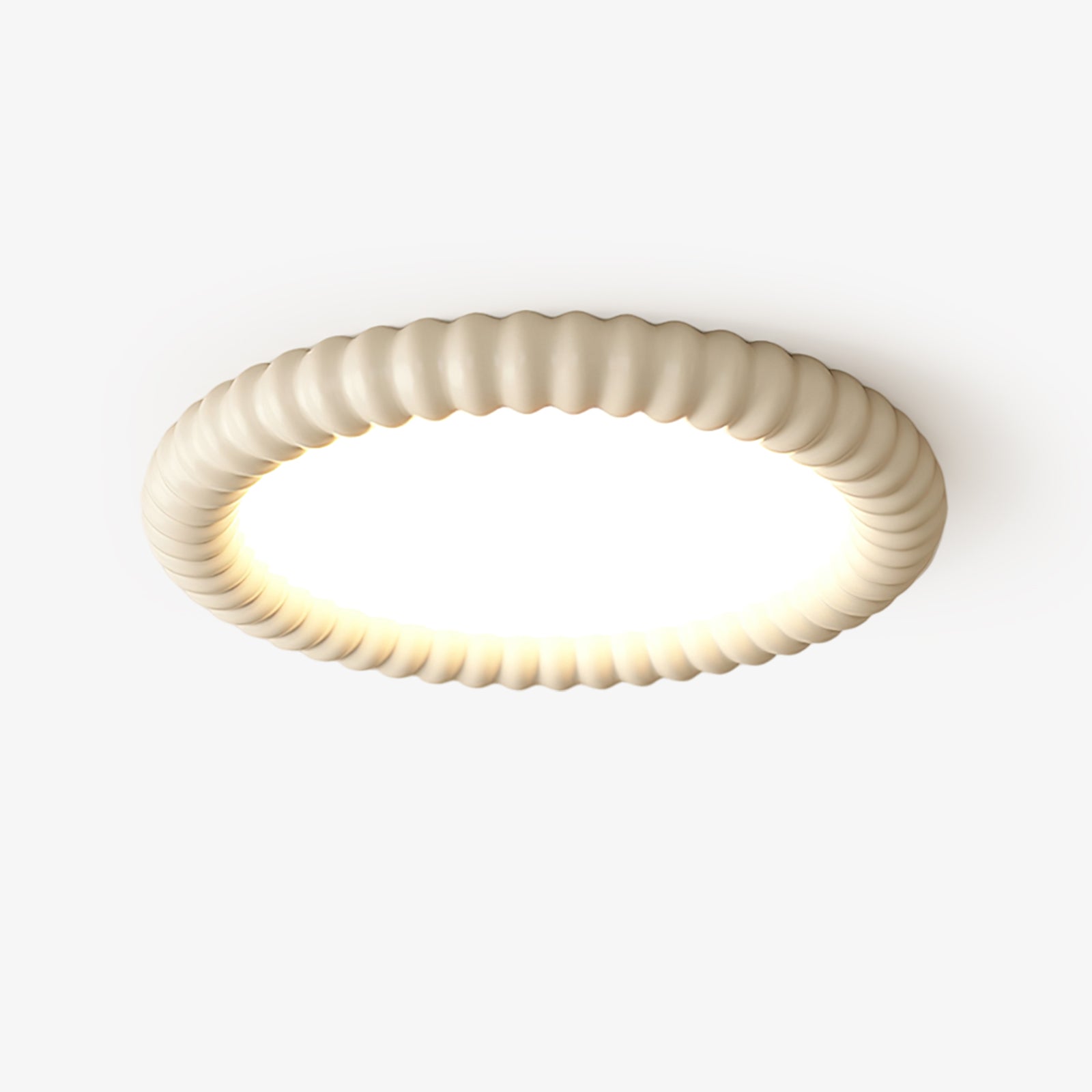 Ridged Ring Flush Mount Ceiling Lamp
