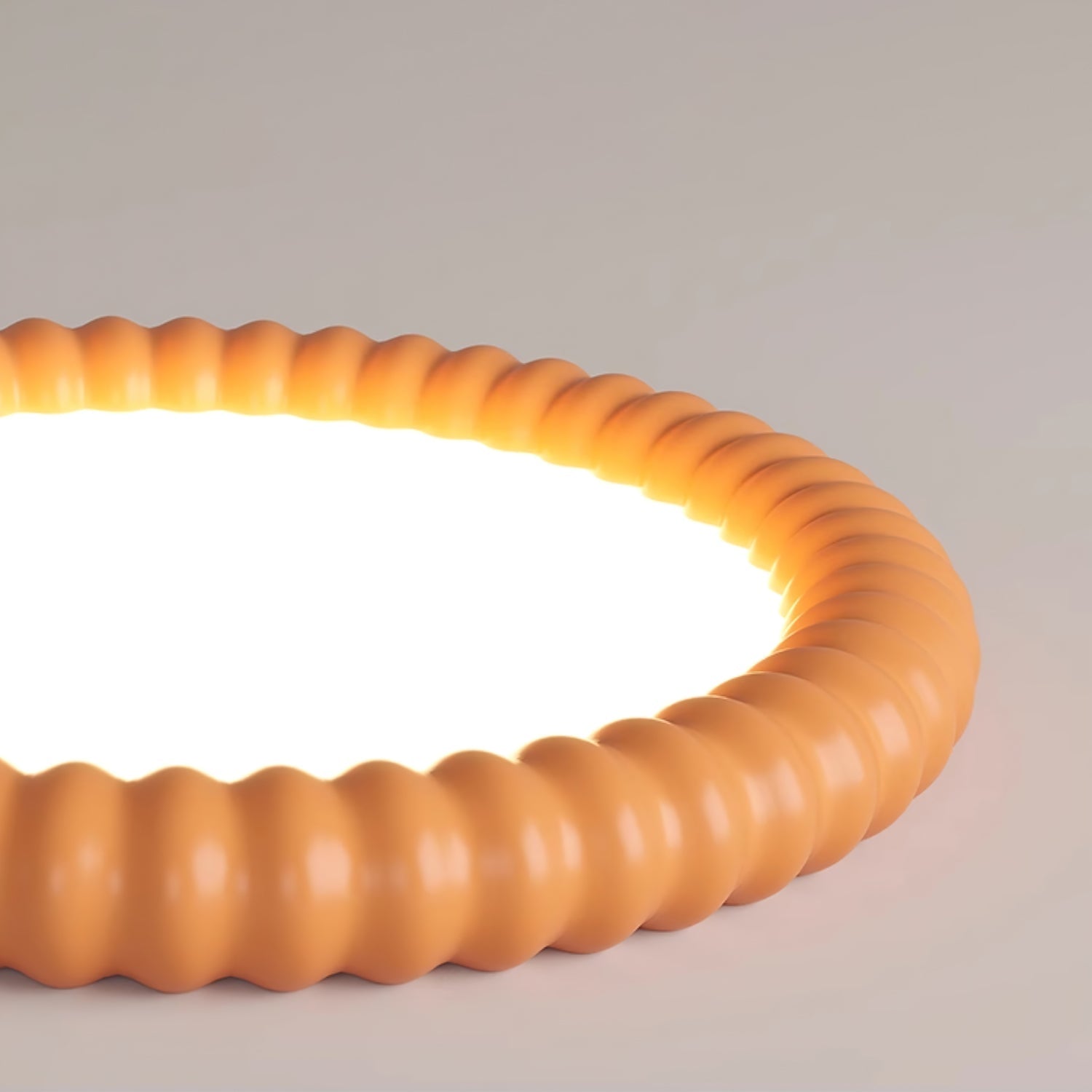 Ridged Ring Flush Mount Ceiling Lamp
