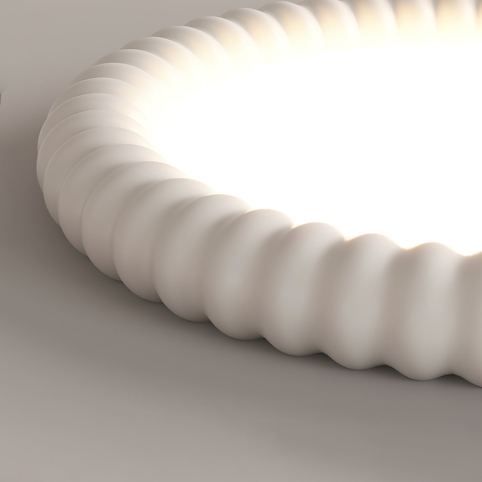 Ridged Ring Flush Mount Ceiling Lamp