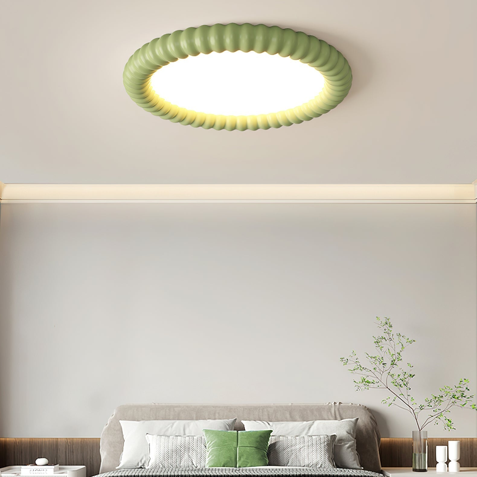 Ridged Ring Flush Mount Ceiling Lamp