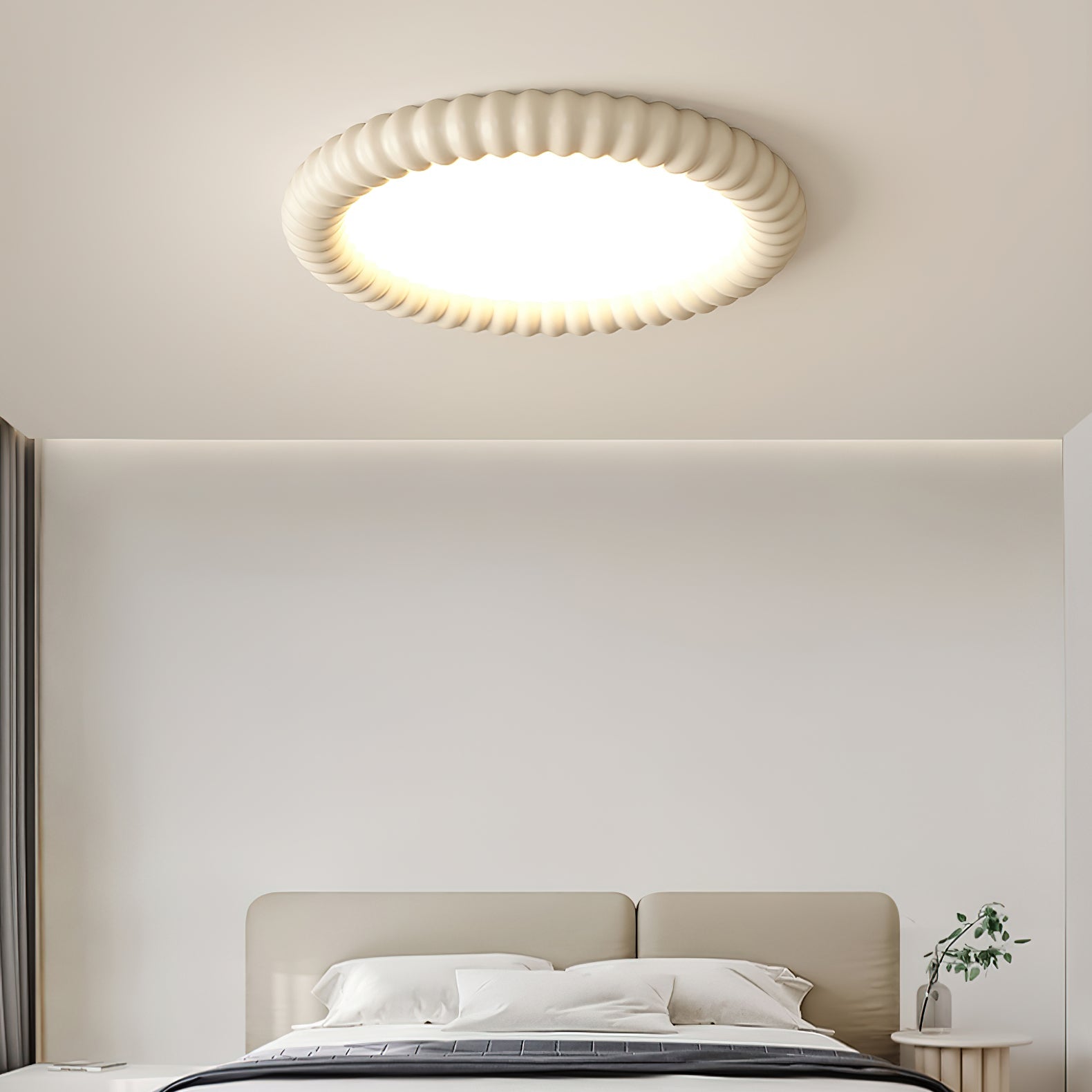 Ridged Ring Flush Mount Ceiling Lamp