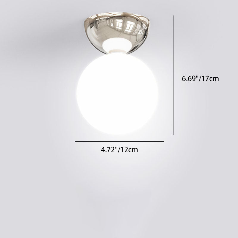 Single Globe Flush Mount Ceiling Lamp