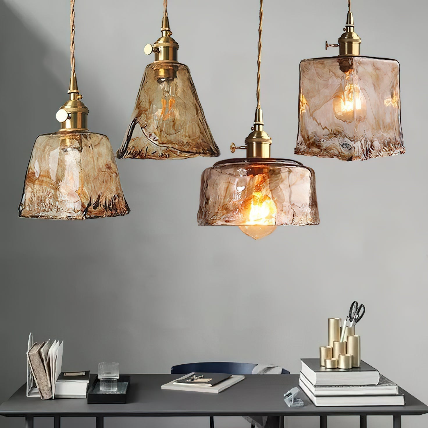 Textured Adjustable Pendant Ceiling Light