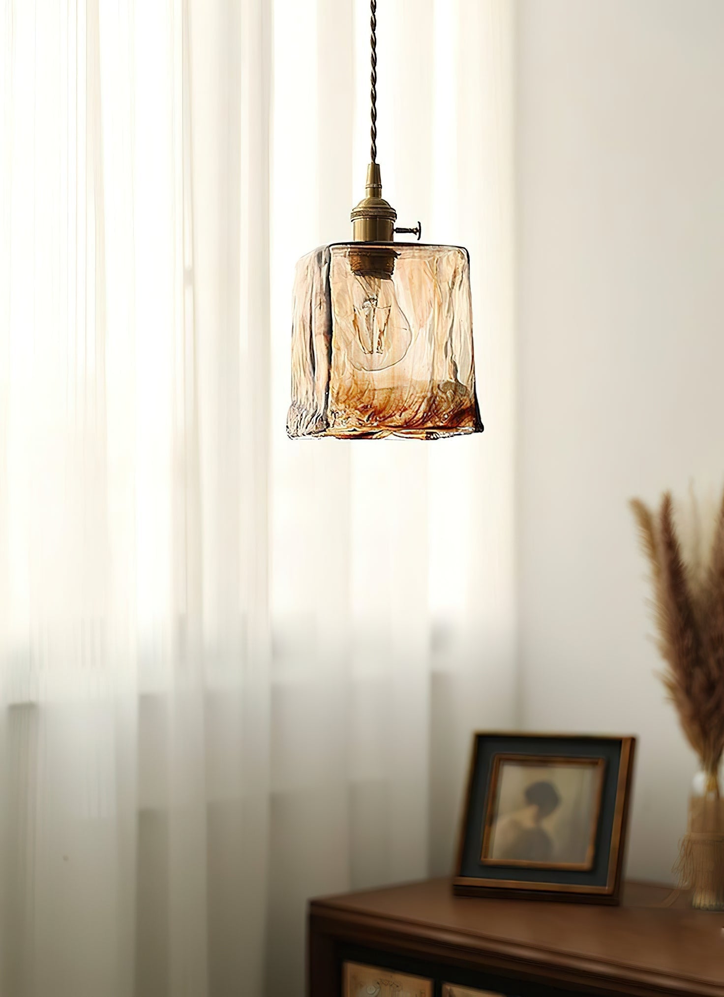 Textured Adjustable Pendant Ceiling Light