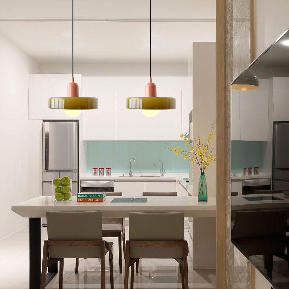 Linear Pendant Ceiling Light Glass Shade